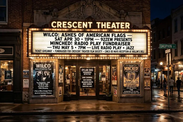 Illustration for the news story: Wilco Film, ‘Minched!’ Radio Play Fundraiser Headline Crescent Theater’s Next Two Weeks