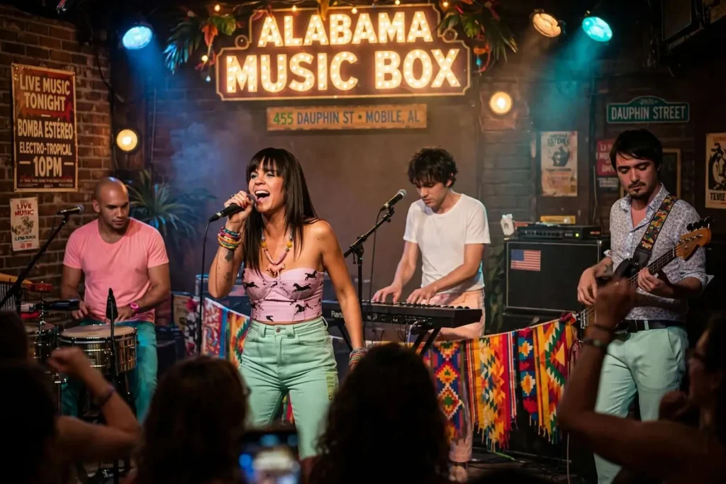 Illustration for the news story: Colombia’s Bomba Estéreo Brings Electro-Tropical Sound to Mobile’s Alabama Music Box