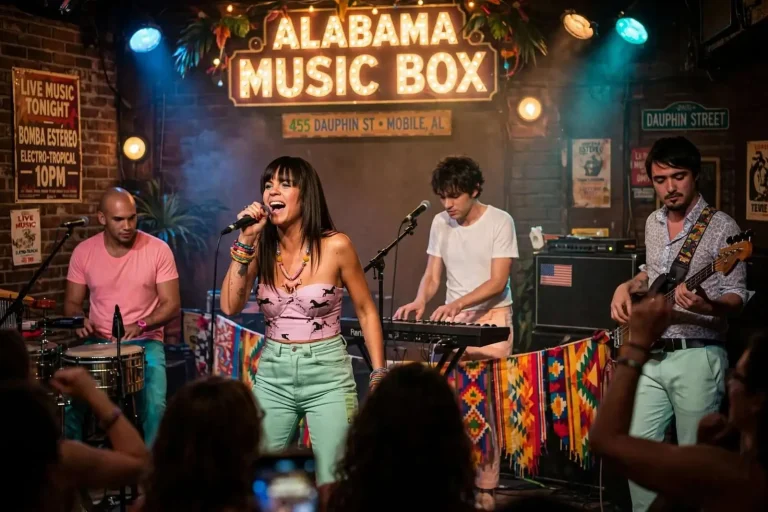 Illustration for the news story: Colombia’s Bomba Estéreo Brings Electro-Tropical Sound to Mobile’s Alabama Music Box