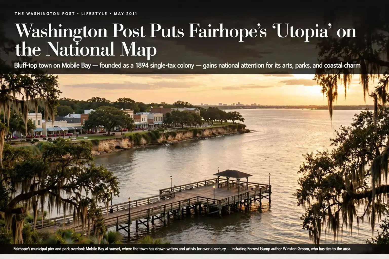 Illustration for the news story: Washington Post Puts Fairhope’s ‘Utopia’ on the National Map