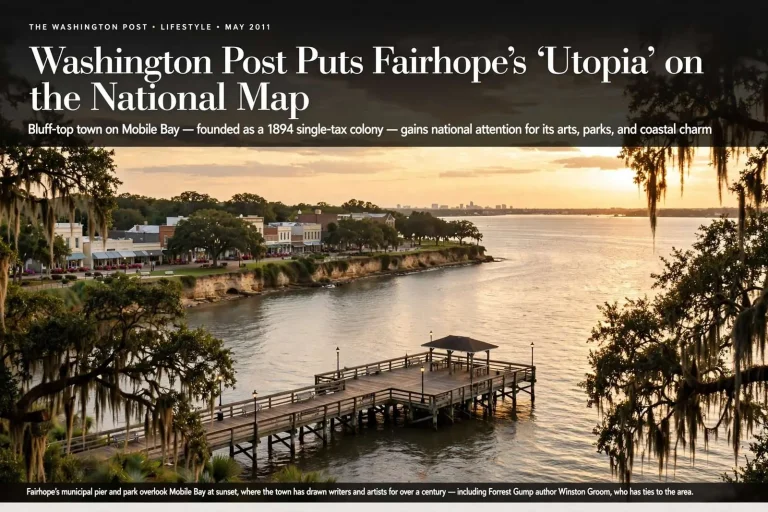 Illustration for the news story: Washington Post Puts Fairhope’s ‘Utopia’ on the National Map
