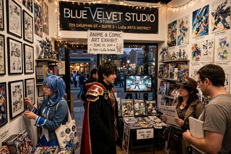 Illustration for the news story: Anime and Comic Art Take Over Blue Velvet Studio During LoDa ArtWalk