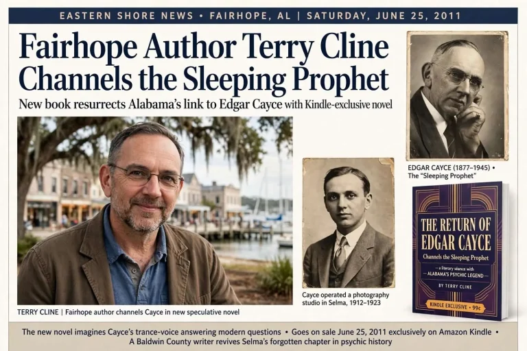 Illustration for the news story: Fairhope Author Terry Cline Channels the Sleeping Prophet in The Return of Edgar Cayce