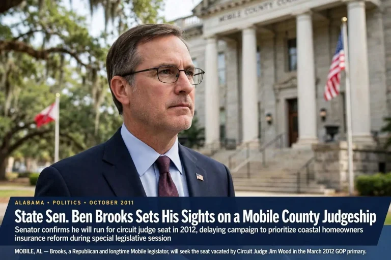 Illustration for the news story: State Sen. Ben Brooks Sets His Sights on a Mobile County Judgeship
