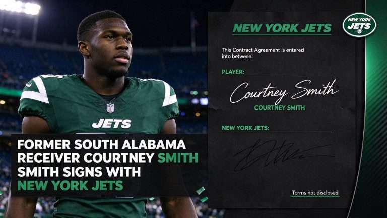 Illustration for the news story: Former South Alabama Receiver Courtney Smith Signs With New York Jets