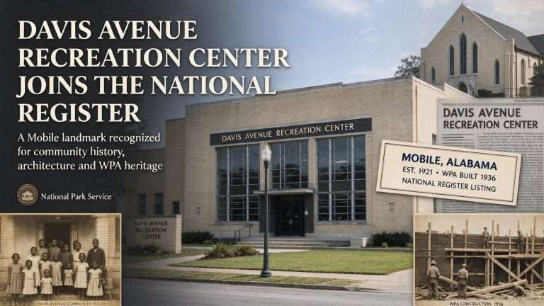 Illustration for the news story: Mobile’s Davis Avenue Recreation Center Joins the National Register