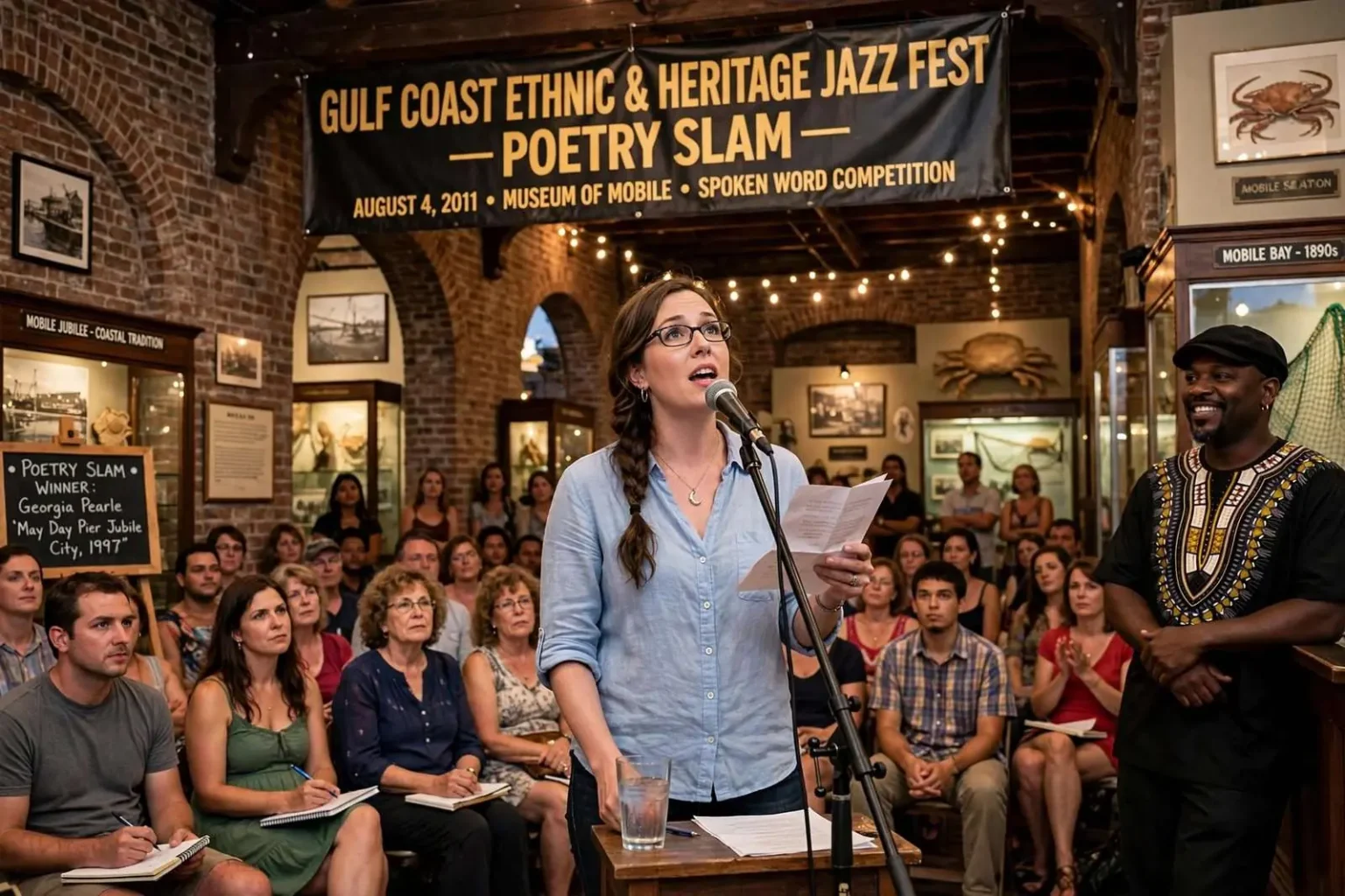 Illustration for the news story: Gulf Coast Ethnic and Heritage Jazz Fest Poetry Slam Draws Crowd to Museum of Mobile