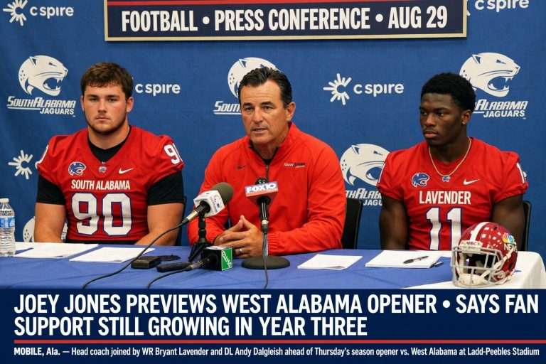 Illustration for the news story: Joey Jones Previews West Alabama Opener, Says Fan Support Still Growing in Year Three