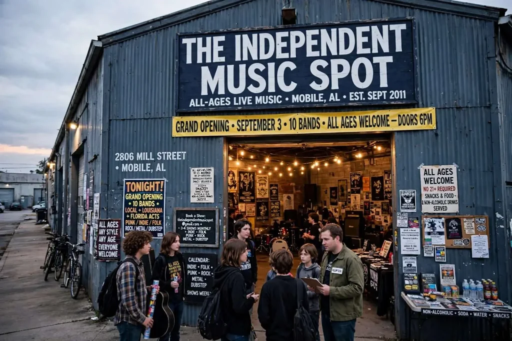 Illustration for the news story: The Independent Music Spot Brings All-Ages Live Music to a Mobile Warehouse