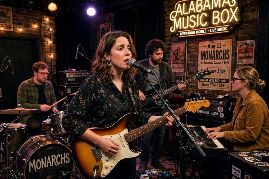 Illustration for the news story: Monarchs Bring Birmingham-Austin Indie Rock to Mobile’s Alabama Music Box