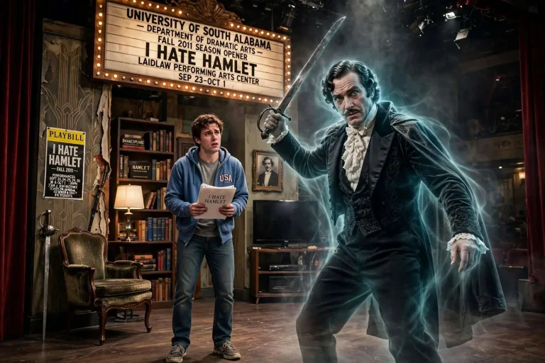 Illustration for the news story: University of South Alabama Opens Fall Theater Season with ‘I Hate Hamlet’