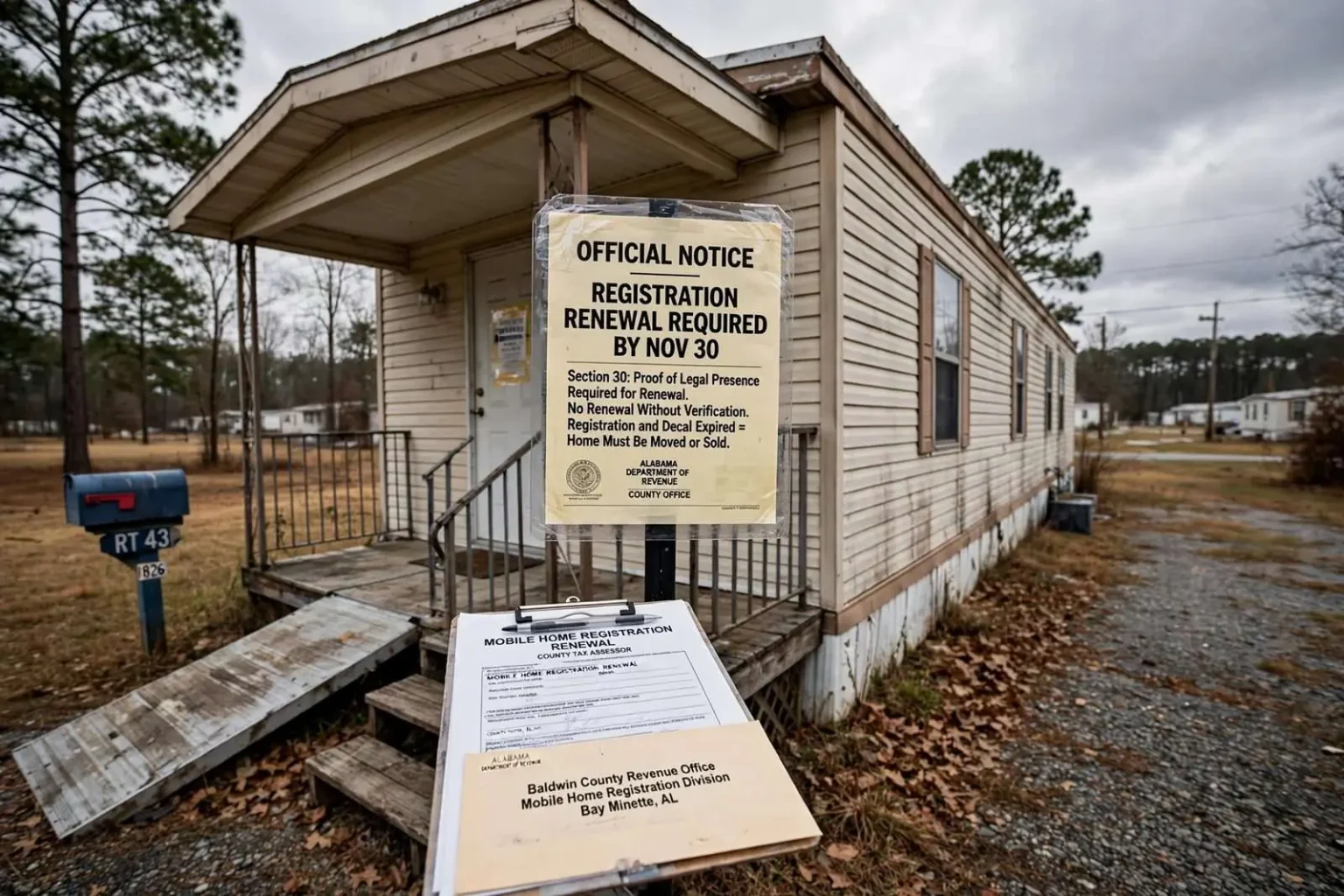 Illustration for the news story: Alabama Immigration Law Squeezes Owners of Mobile Homes