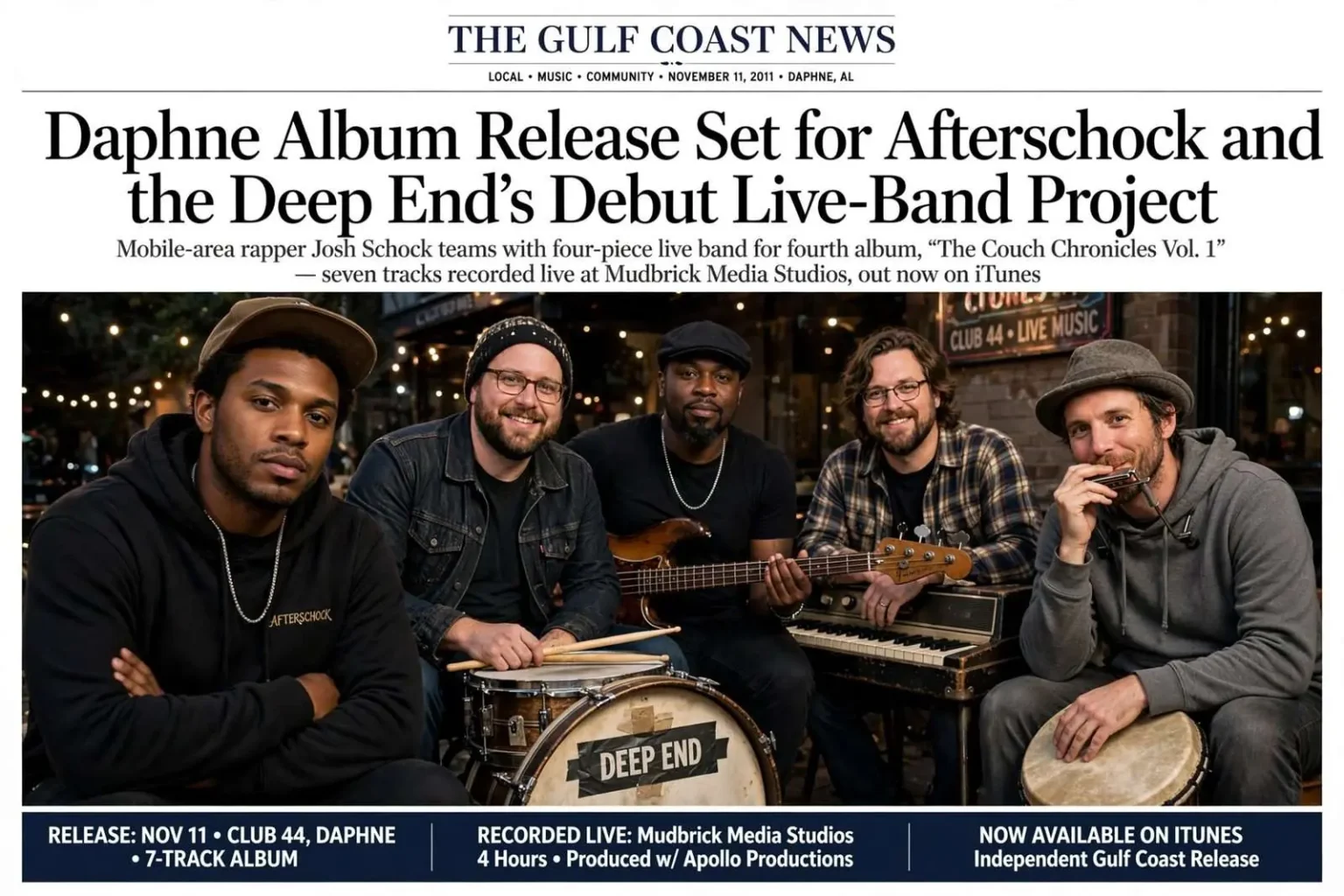Illustration for the news story: Daphne Album Release Set for Afterschock and the Deep End’s Debut Live-Band Project