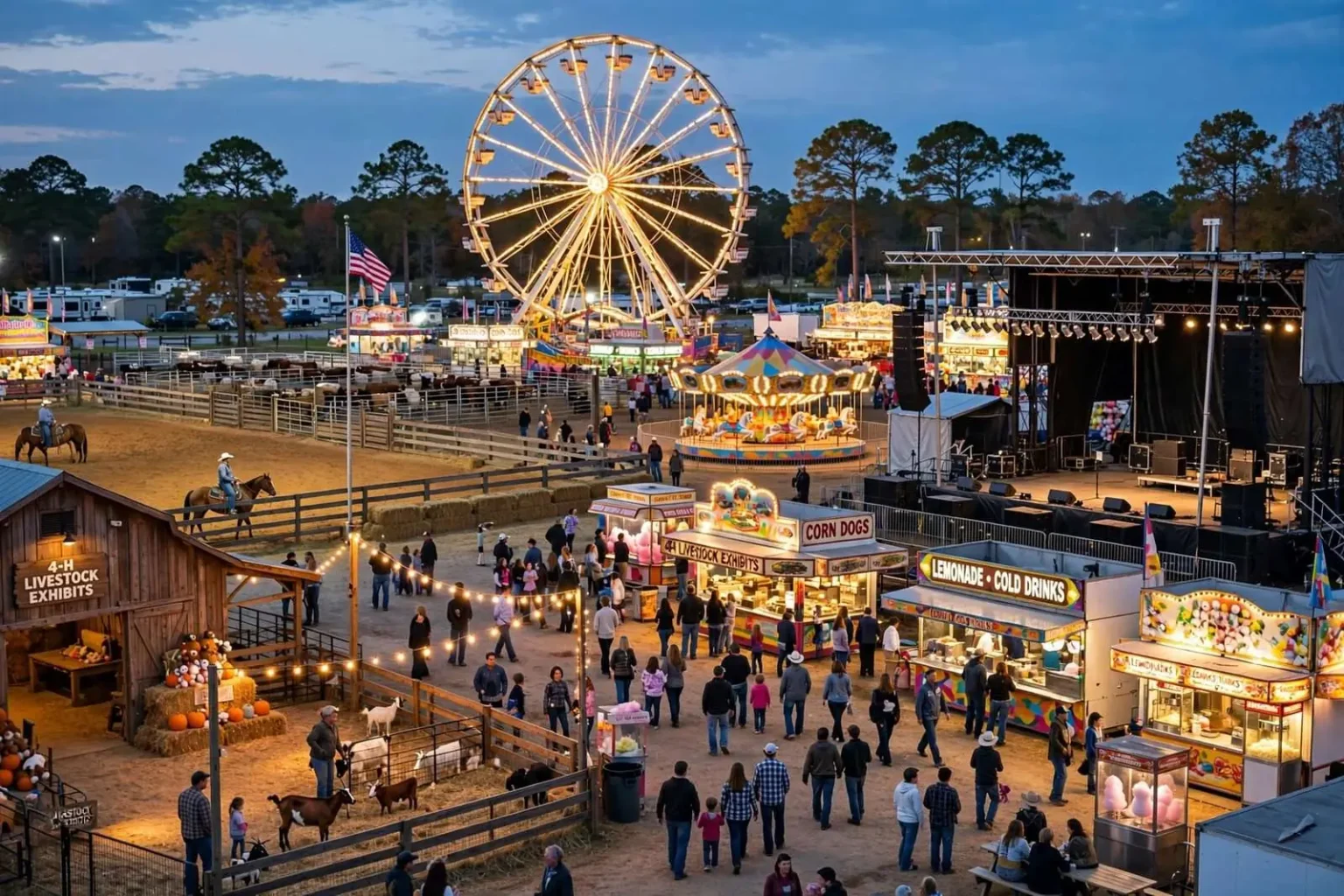 Illustration for the news story: Greater Gulf State Fair Maps Out 10 Days of Rodeo, Concerts and Midway Nights