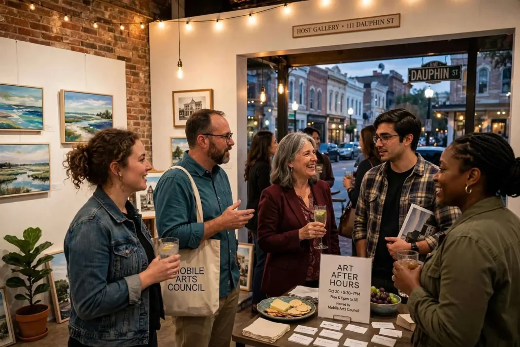 Illustration for the news story: Mobile Arts Council’s ‘Art After Hours’ Networking Night Set for Oct. 20 at Host Gallery