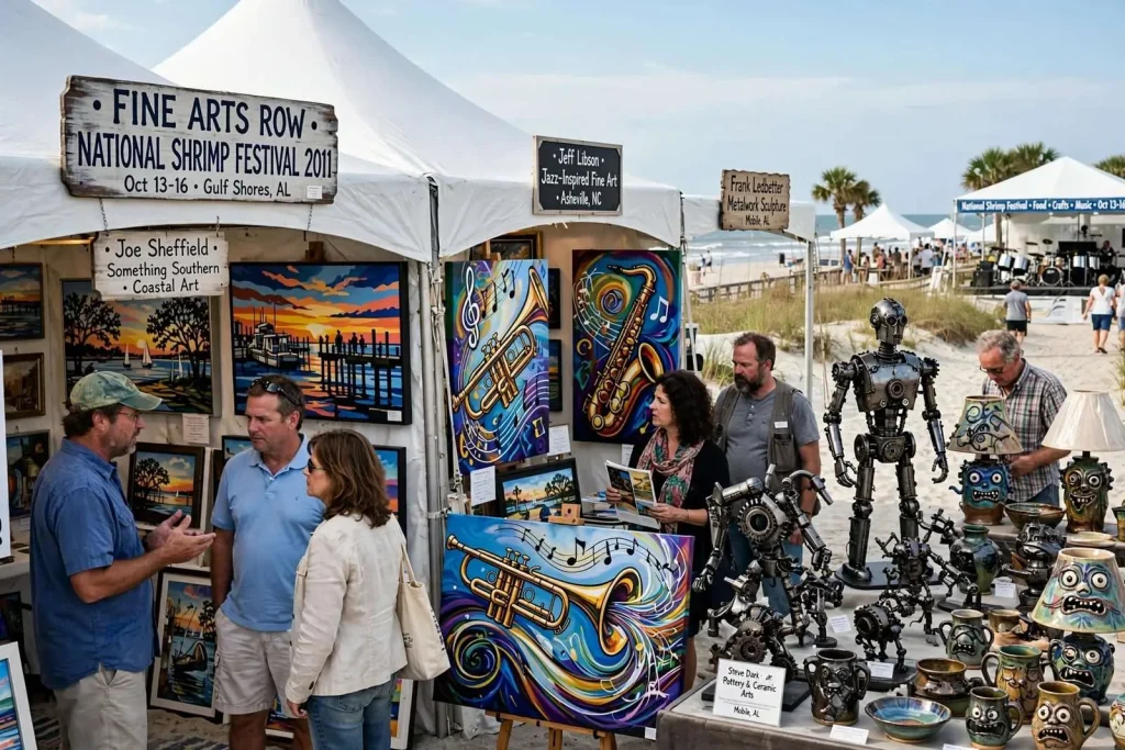 Illustration for the news story: National Shrimp Festival 2011: Fine Artists Steal the Show in Gulf Shores