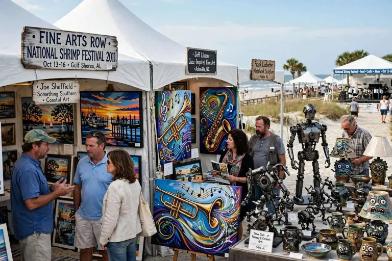 Illustration for the news story: National Shrimp Festival 2011: Fine Artists Steal the Show in Gulf Shores