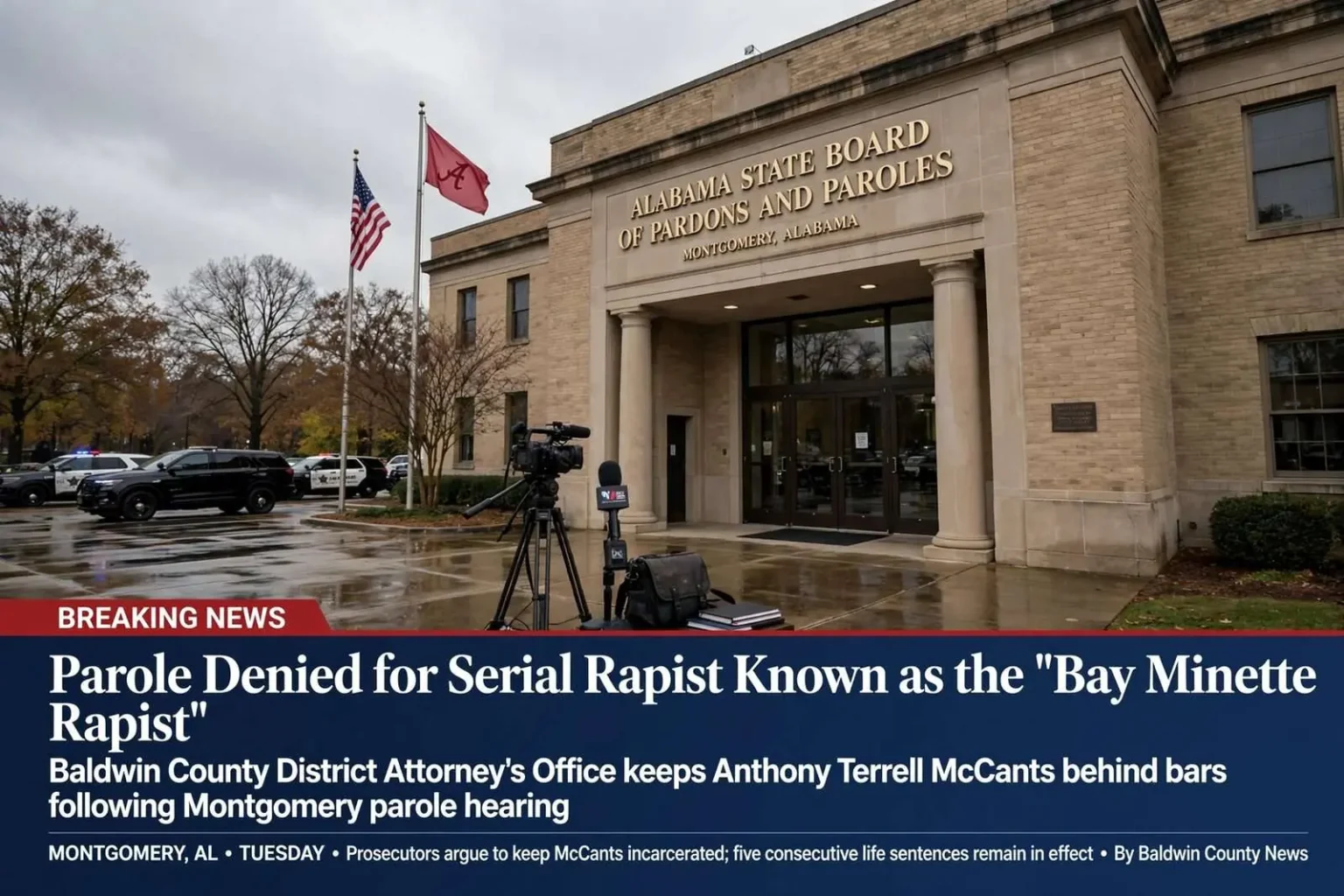 Illustration for the news story: Parole Denied for Serial Rapist Known as the Bay Minette Rapist