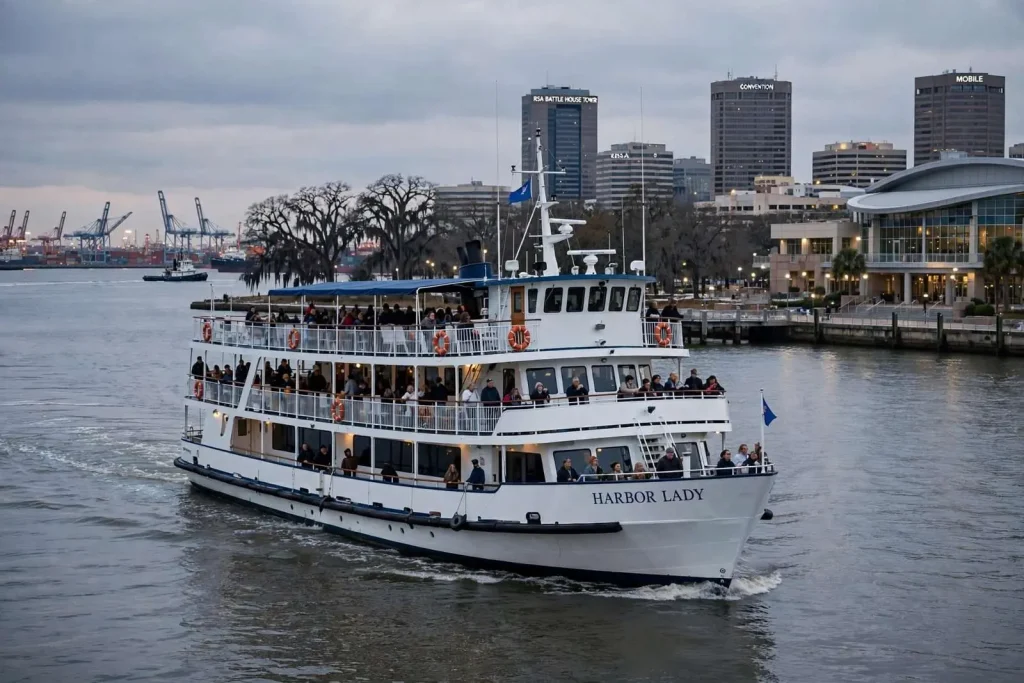 Illustration for the news story: Harbor Lady to Bring Winter Sightseeing and Dinner Cruises to Mobile Bay
