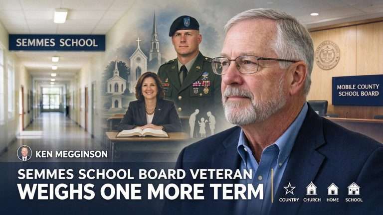 Illustration for the news story: Semmes School Board Veteran Ken Megginson Weighs One More Term