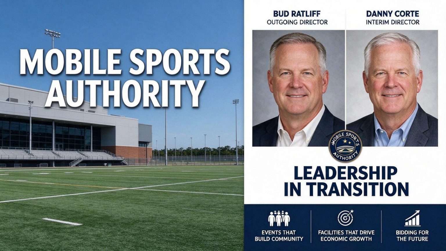Illustration for the news story: Ratliff Resigns as Mobile Sports Authority Director; Corte Named Interim