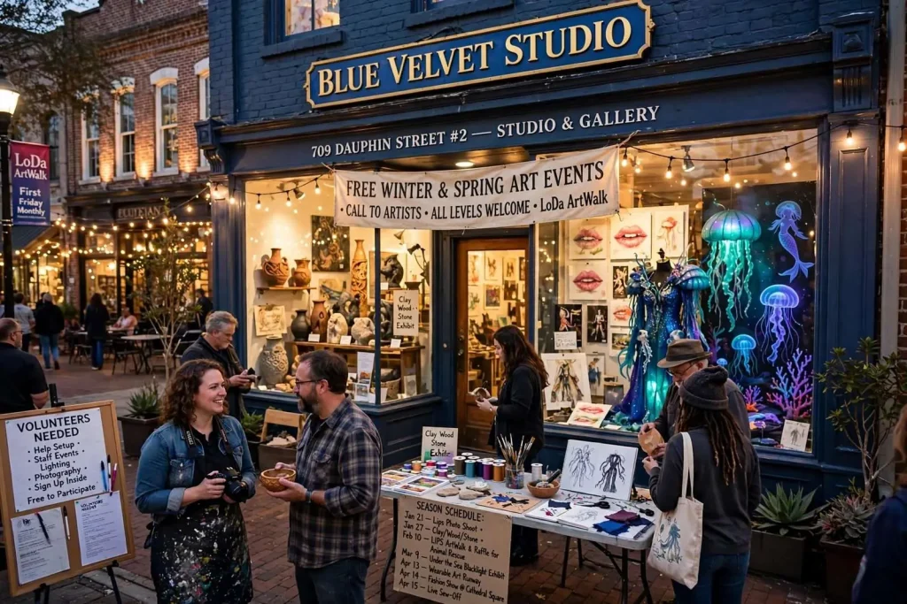 Illustration for the news story: Blue Velvet Studio Lines Up Free Winter Art Events, Puts Out Call to Artists