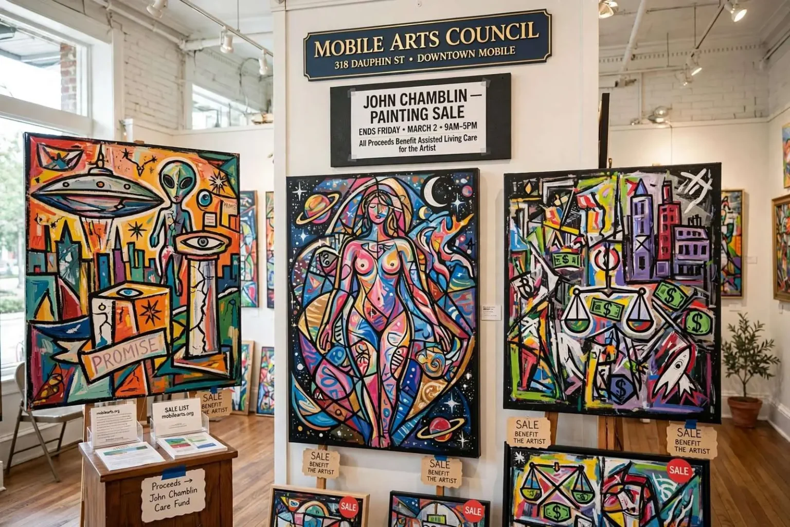 Illustration for the news story: Mobile Arts Council’s John Chamblin painting sale ends Friday