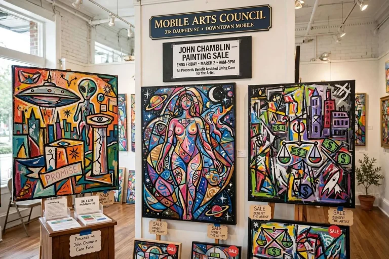 Illustration for the news story: Mobile Arts Council’s John Chamblin painting sale ends Friday