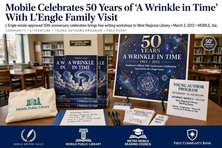 Illustration for the news story: Mobile Celebrates 50 Years of ‘A Wrinkle in Time’ With L’Engle Family Visit