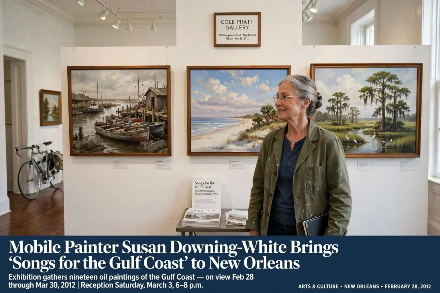 Illustration for the news story: Mobile Painter Susan Downing-White Brings ‘Songs for the Gulf Coast’ to New Orleans