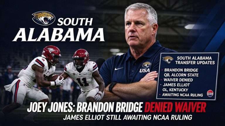 Illustration for the news story: Joey Jones: Alcorn State Transfer Brandon Bridge Denied Waiver, James Elliot Still Awaiting NCAA Ruling