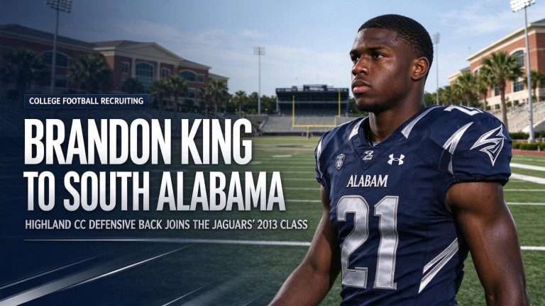 Illustration for the news story: Highland Community College Defensive Back Brandon King Commits to South Alabama