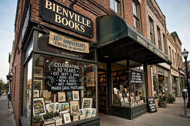 Illustration for the news story: Bienville Books on Dauphin Street Marks a Decade Serving Downtown Mobile Readers