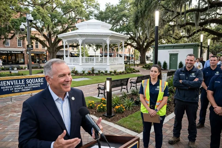Illustration for the news story: Mayor Unveils a Fresh Look for Mobile’s Historic Bienville Square