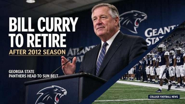 Illustration for the news story: Georgia State’s Bill Curry To Retire After 2012 Season As Panthers Head To Sun Belt