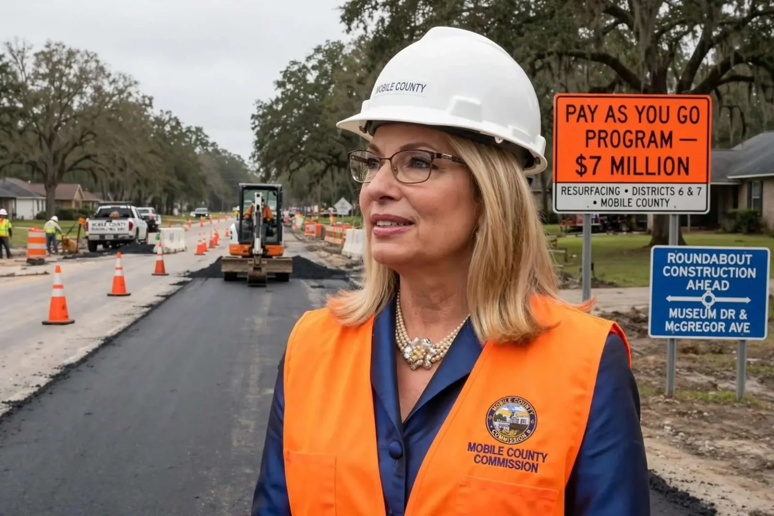 Illustration for the news story: Connie Hudson’s $7 Million ‘Pay As You Go’ Program Spreads Paving Across Mobile County