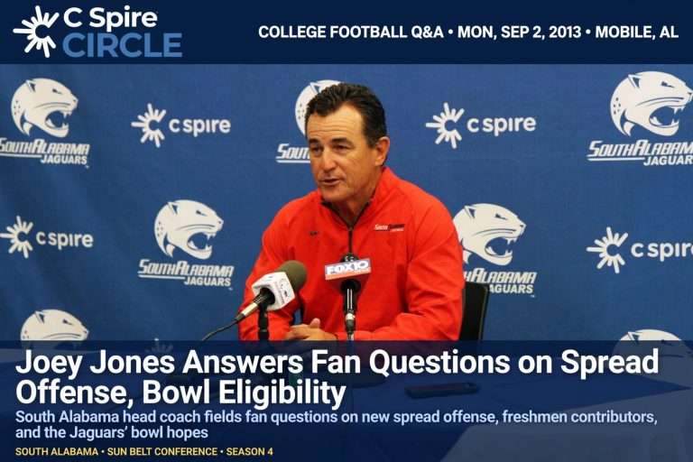 Illustration for the news story: Joey Jones Answers Fan Questions on Spread Offense, Bowl Eligibility in C Spire CIRCLE Blitz Forum