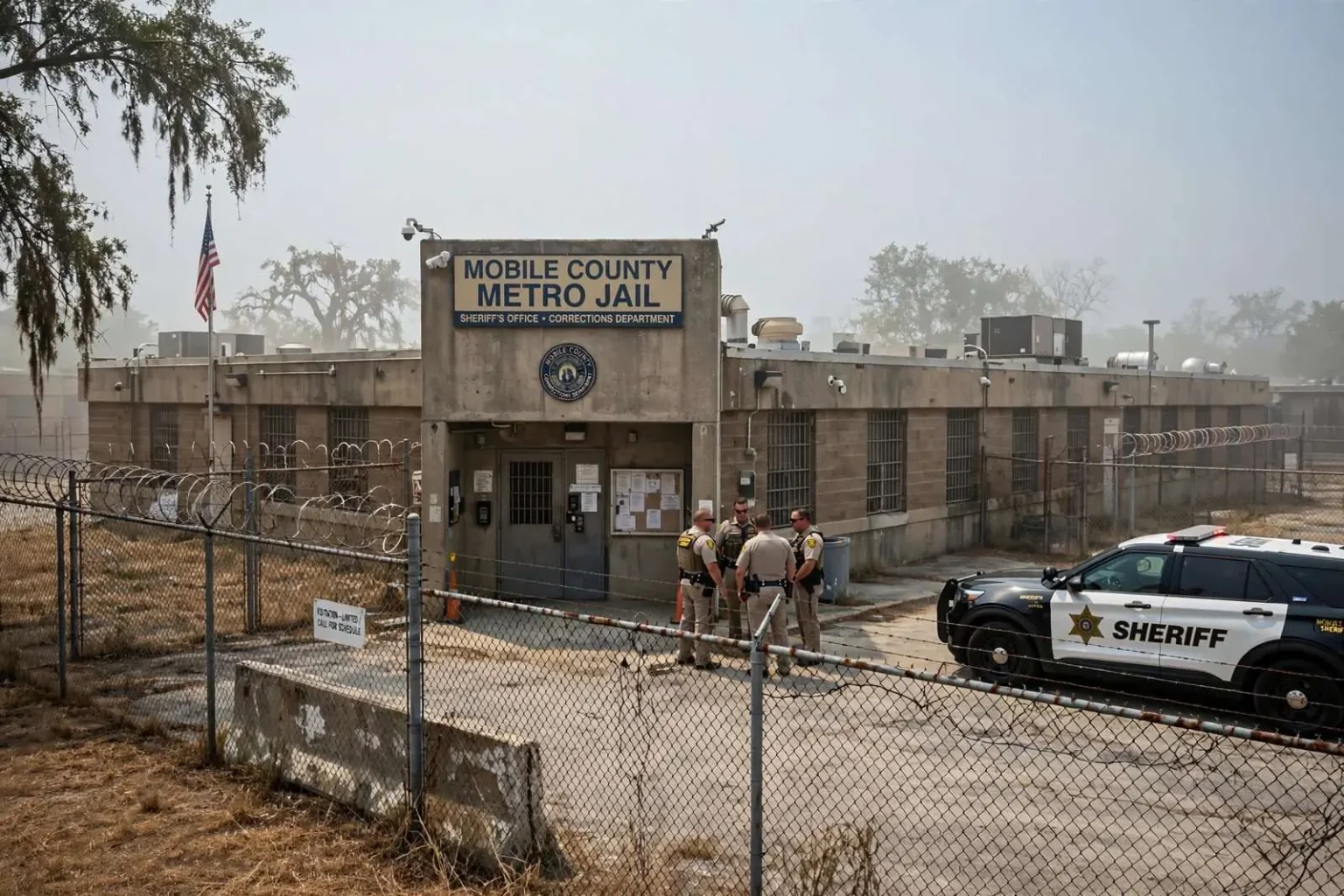 Illustration for the news story: Mobile County Metro Jail Hits Record 1,806 Inmates in Sweltering Summer