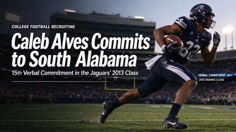 Illustration for the news story: Florida Receiver-Safety Caleb Alves Becomes 15th Verbal Commitment in South Alabama’s 2013 Class
