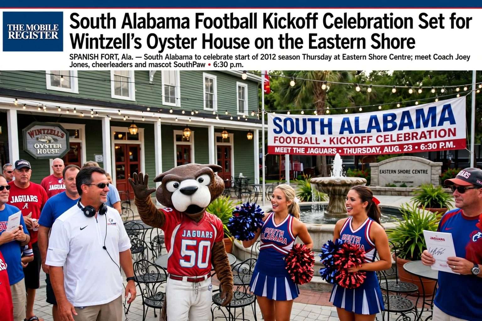 Illustration for the news story: South Alabama Football Kickoff Celebration Set for Wintzell’s Oyster House on the Eastern Shore