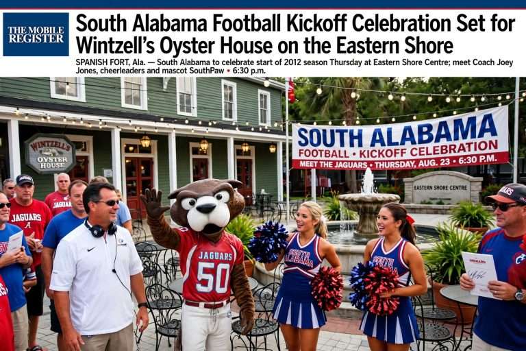 Illustration for the news story: South Alabama Football Kickoff Celebration Set for Wintzell’s Oyster House on the Eastern Shore
