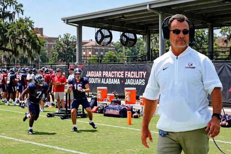 Illustration for the news story: South Alabama Football Returns From Off Day With Near Three-Hour Practice Before First Full-Pads Session