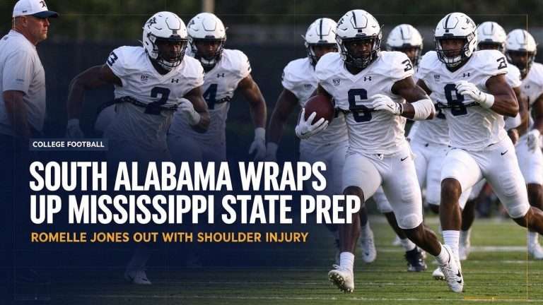 Illustration for the news story: South Alabama Wraps Up Mississippi State Preparation; Romelle Jones Out With Shoulder Injury