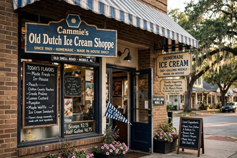 Illustration for the news story: Cammie’s Old Dutch Ice Cream Shoppe Keeps It Homemade on Old Shell Road