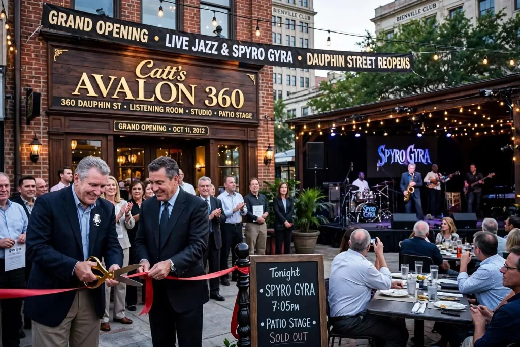 Illustration for the news story: Catt’s Avalon 360 Reopens Dauphin Street With Jazz and Spyro Gyra