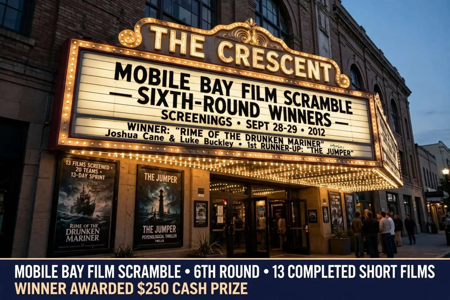 Illustration for the news story: Mobile Bay Film Scramble Announces Sixth-Round Winners