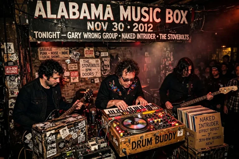 Illustration for the news story: Gary Wrong Group, Naked Intruder and the Stovebolts Close Out November at Alabama Music Box