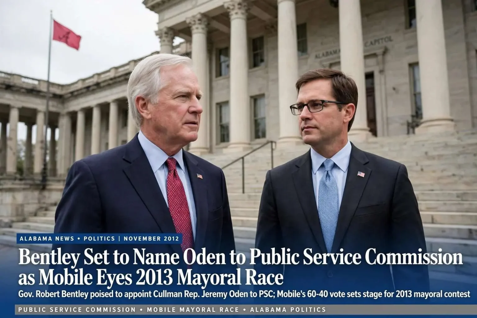 Illustration for the news story: Bentley Set to Name Oden to Public Service Commission as Mobile Eyes 2013 Mayoral Race