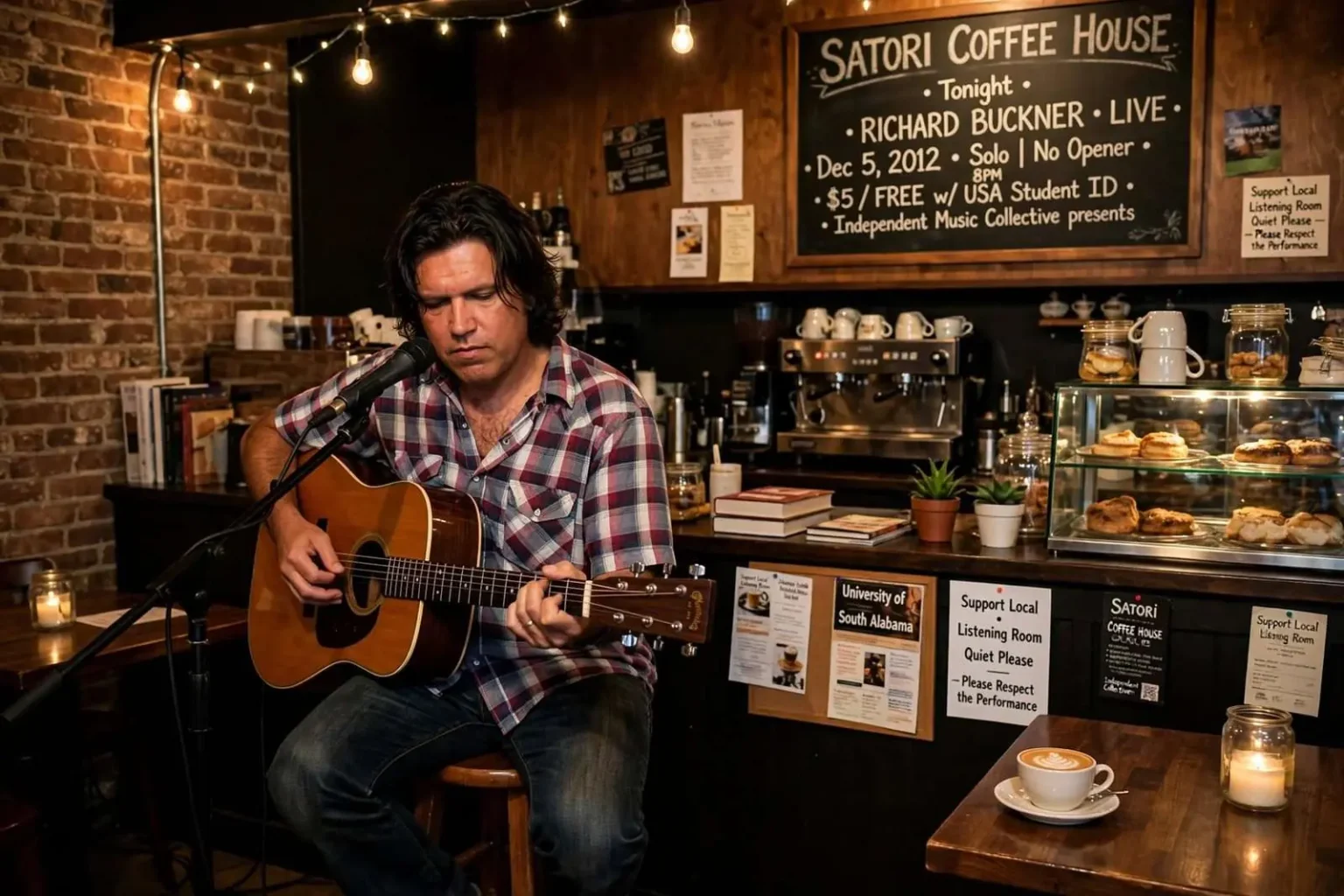 Illustration for the news story: Acclaimed Singer-Songwriter Richard Buckner Plays Satori Coffee House in December 2012