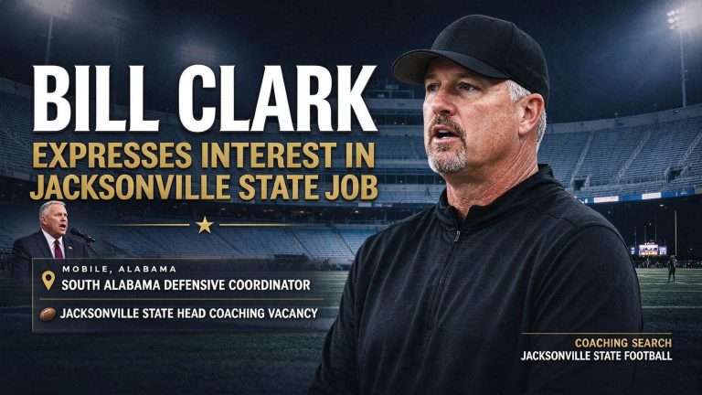 Illustration for the news story: South Alabama Defensive Coordinator Bill Clark Expresses Interest In Jacksonville State Job